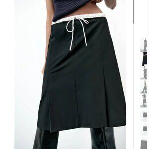 NWT ZARA MIXED BOXER SKIRT BLACK
